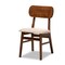 Baxton Studio Euclid Mid-Century Modern Sand Fabric and Walnut Brown Finished Wood 5-Piece Dining Set 184-11648-11644-Zoro - alternate 8